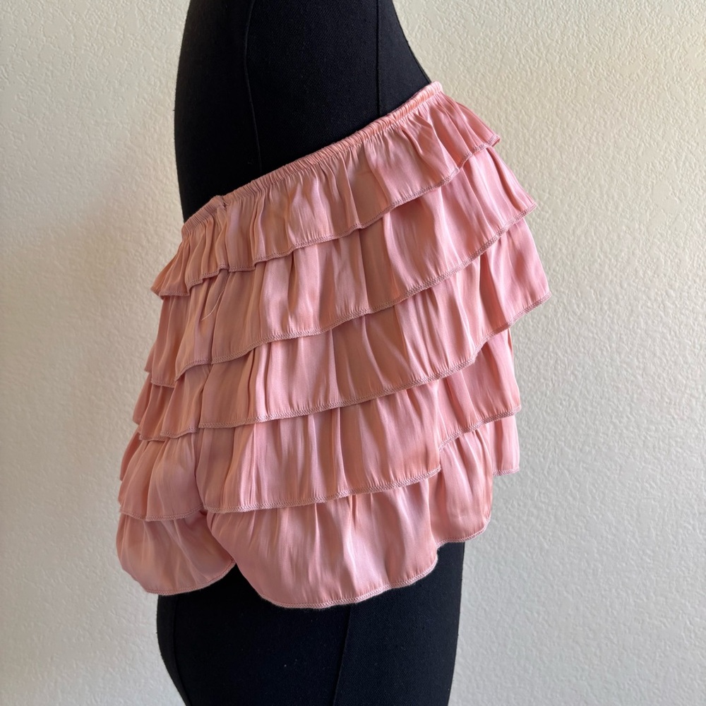 Strapless Ruffle Tube Top - Pink - Picture 4 of 12